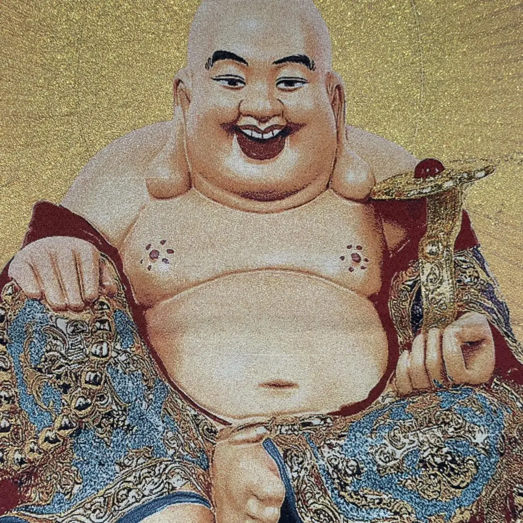 Китайская изысканная шелковая вышивка удача Матрейя Будда геомантическая