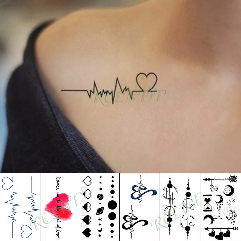 

Waterproof Temporary Tattoo Sticker red Love Heart Heartbeat Fake Tatto Hand Arm Foot Flash Tatoo for Kid Girl Men Women