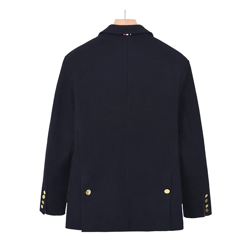 Осенний новый мужской шерстяной утепленный повседневный пиджак с лацканами в