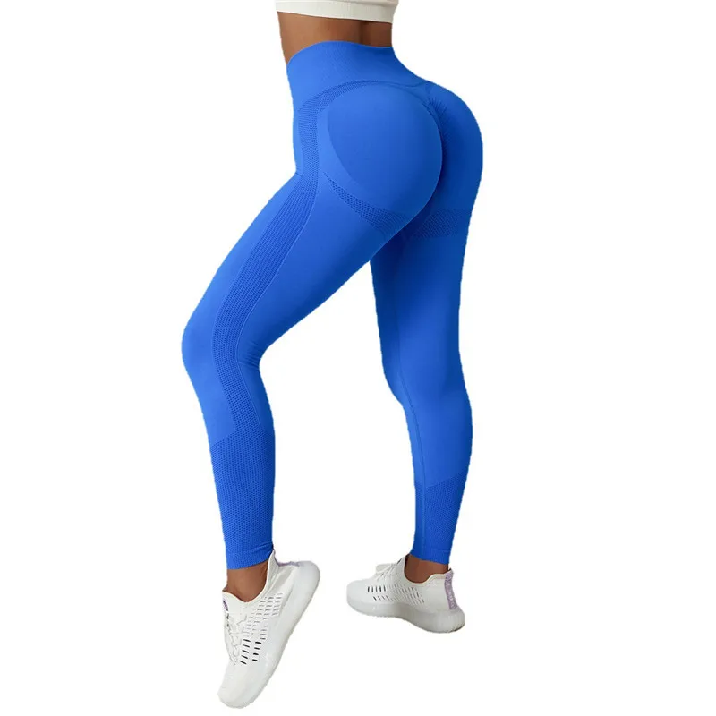 Solid Color Seamless Gym Women Tights Sports Pants Seamless High Waist Fitness Yoga Legging Jogging Comprehensive Training Wear