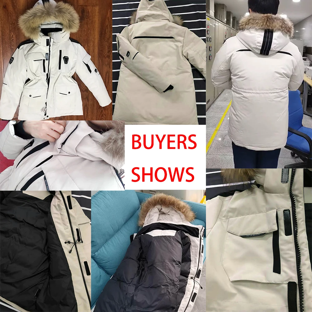 Thicken Men's Down Jackets Big Real Fur Collar Warm Parka -30 degrees Men Casual 90% White Duck Down Coats Winter Snow Overcoat