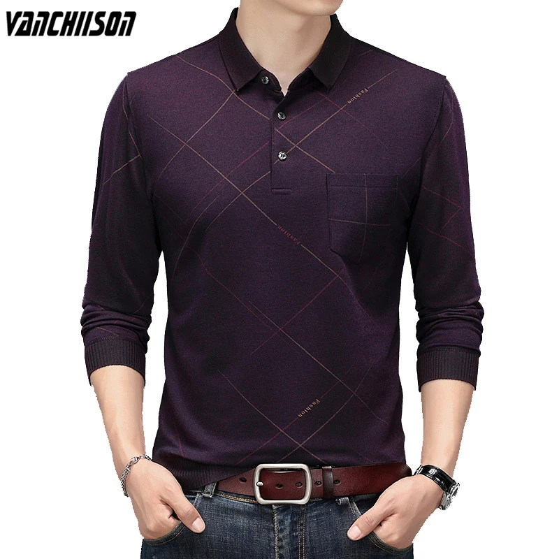 

Мужская рубашка-поло с отложным воротником, Повседневная винтажная рубашка с длинными рукавами, в стиле ретро, осень-весна 669