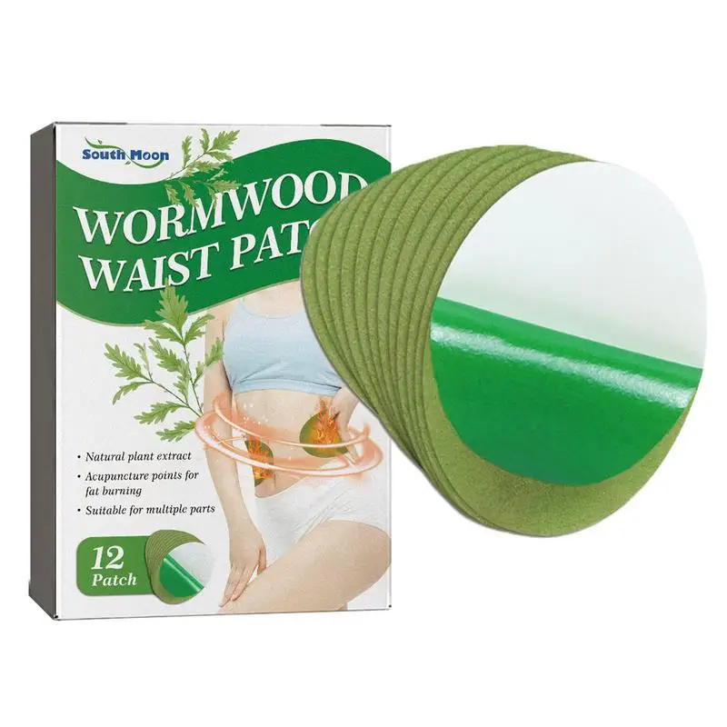 

New 12pcs Wormwood Waist Slimming Patch Herbal Weight Loss Green Sticker Medicine Plaster Slim Waist Belly Burning Fat Sticker