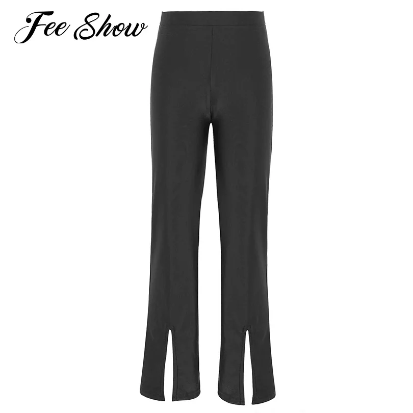 

Брюки Детские Однотонные эластичные с поясом и разрезом на подоле