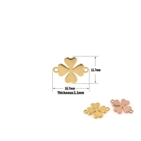 polished clover bracelet charm gold plated connector for handmade necklace diy fashion jewelry finding