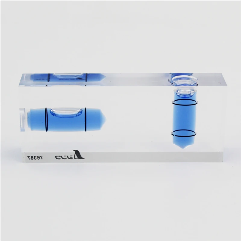 SHINWA Полностью прозрачная цельная акриловая Т-образная синяя линейка уровня воды