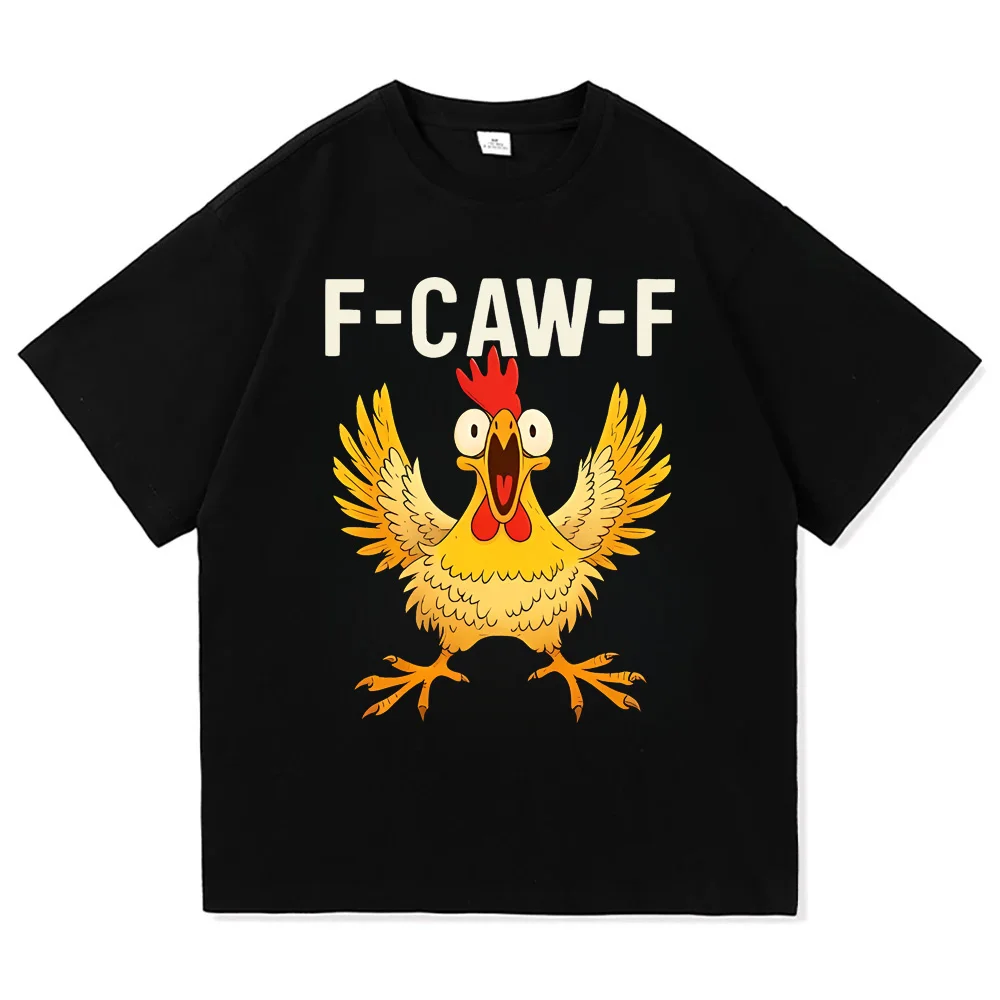 Фото Футболки с курицей F Caw F, мужские удивительные хлопковые футболки с круглым вырезом, футболки с короткими рукавами, одежда №5