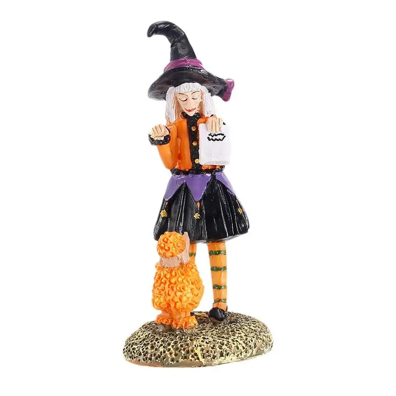 

Witch Statues Resin Crafts Halloween Witch Doll Statue Resin Witch Halloween Desktop Decoration Witch Figurine