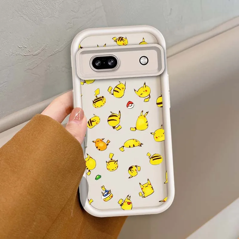 Фото P-Pokemones P-Pikachus аниме для Google Pixel 9 8A 8 7 7A Pro XL 5G Eye Ladder Мягкий противоударный чехол из ТПУ для телефона №5