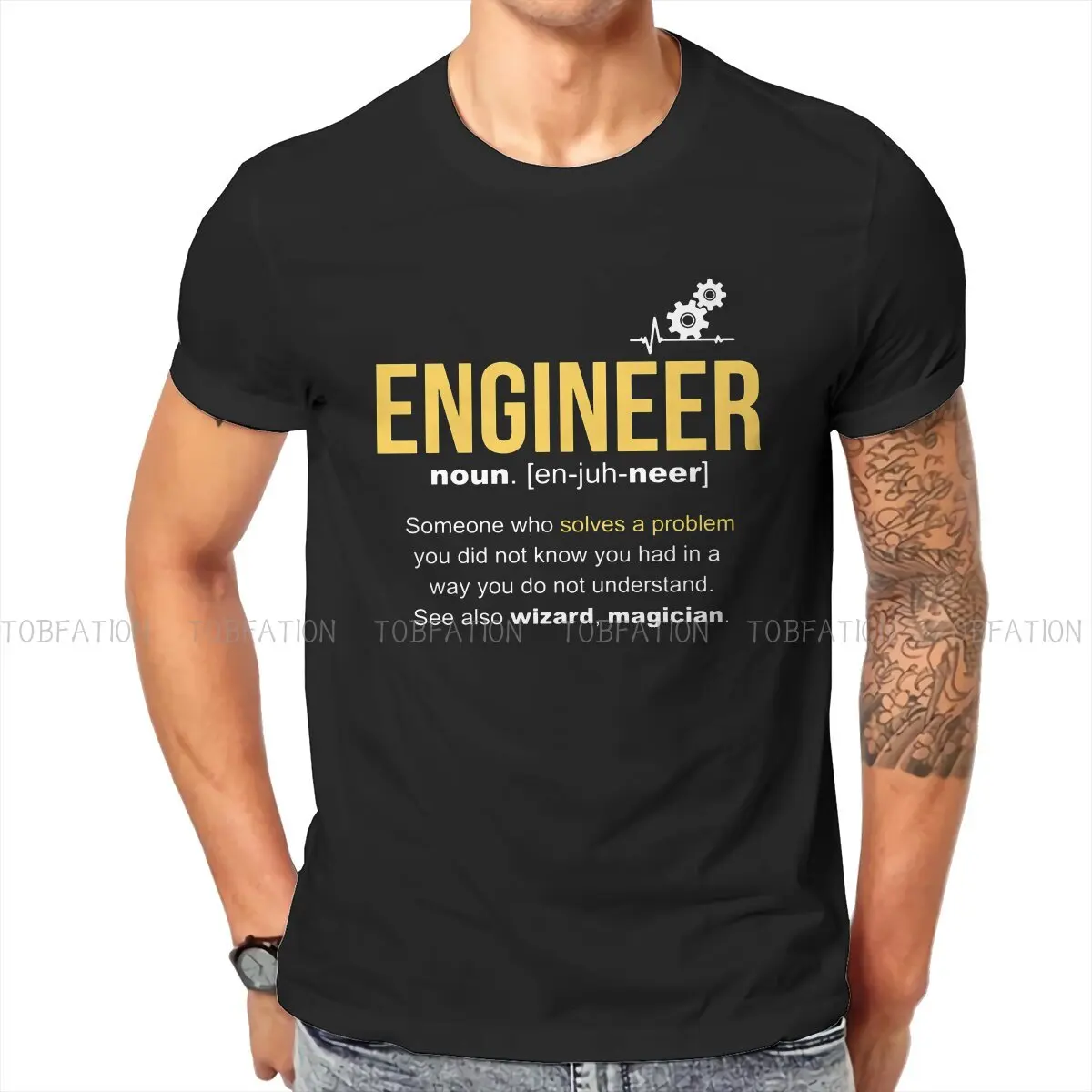 

Engineer Definition Man's TShirt Software Developer IT Programmer Geek O Neck Tops Fabric T Shirt Top Quality Birthday Gifts