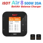 Балансирующее зарядное устройство ISDT Air8 500 Вт 20 А, зарядное устройство Dis Air 8 с плагином, подключение к приложению для LiFe Lion LiPo LiHv NiMH NiCd Battey