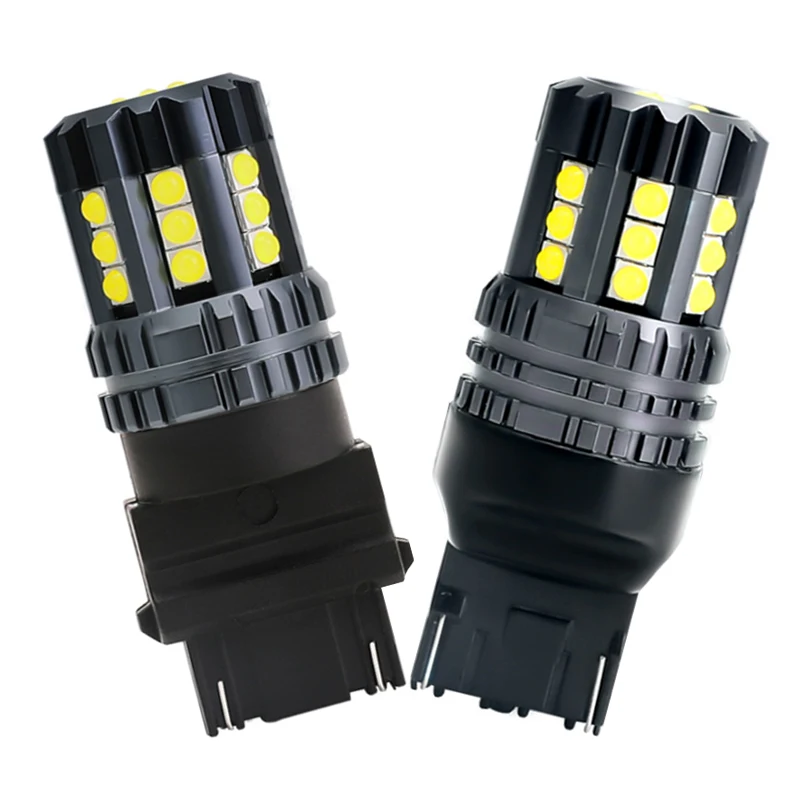 

10pcs Car LED Brake Reverse Lamp T25 3156 3157 T20 7440 7443 Auto DRL Turn Signal Light Bulb 3030 24SMD Amber White Red DC 12V