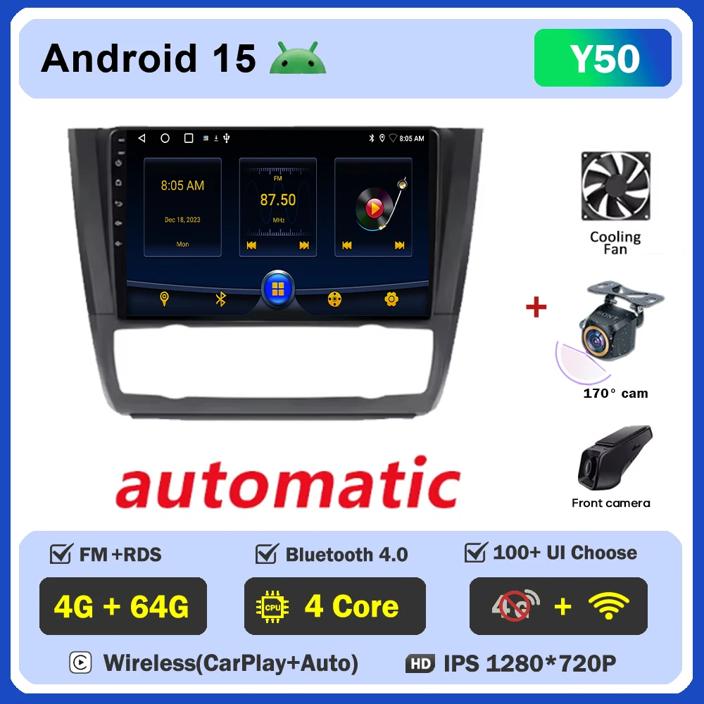 

Головный блок 4G для BMW 1 серии E81 E82 E87 E88 116i 118i 120i 130i 2004-2012 Мультимедийный BT-плеер Стерео Android 14 Автомобильный радиоприемник