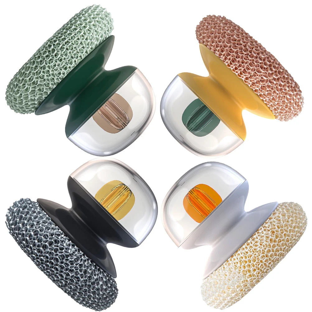 

Brush Cleaner Pot Dish Scrubber Wok Griddle Skillet Handle Kitchencookware Dishwashing Sponge Accessories Utensils Sponges