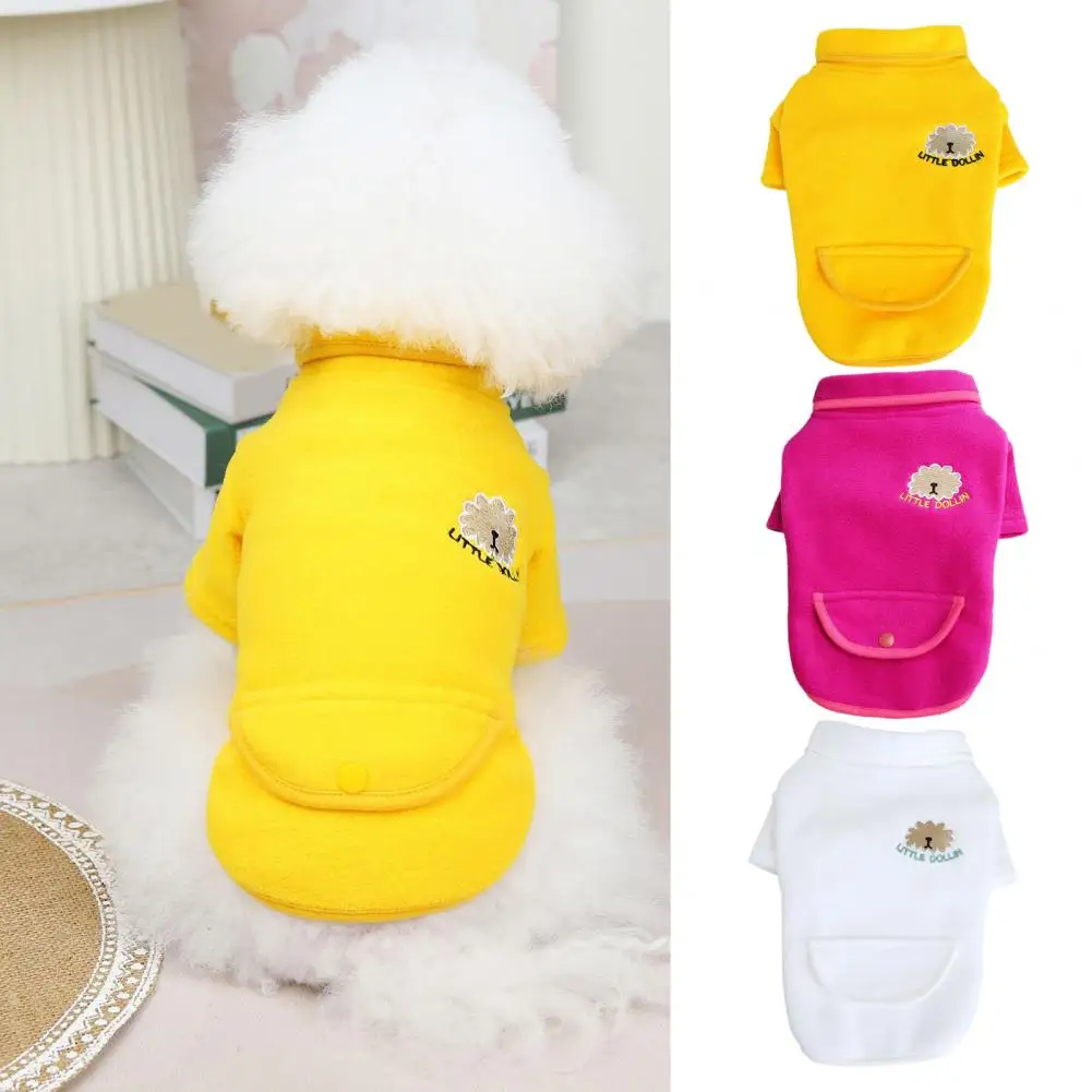 

Stylish Pet Sweater Minimalistic Fleece Button Pocket Pet T-shirt Pet T-shirt Pets Clothes