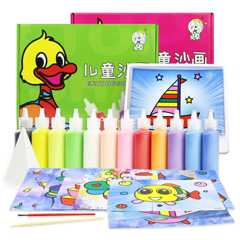 

Children's sand painting set graffiti paste adhesive painting kindergarten gifts DIY hand-made educational coloring toys