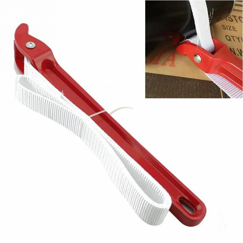 

1pc Strap Wrench Adjustable Nylon Belt Oil Filter Strap Wrench removing Tool Wrench Aluminium Handle