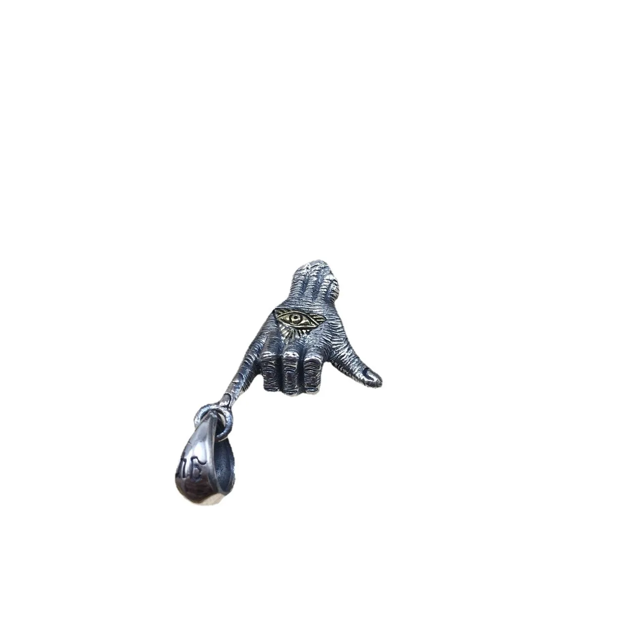 Стильное ожерелье с подвеской в виде жеста стиле хип-хоп из серебра S925 пробы