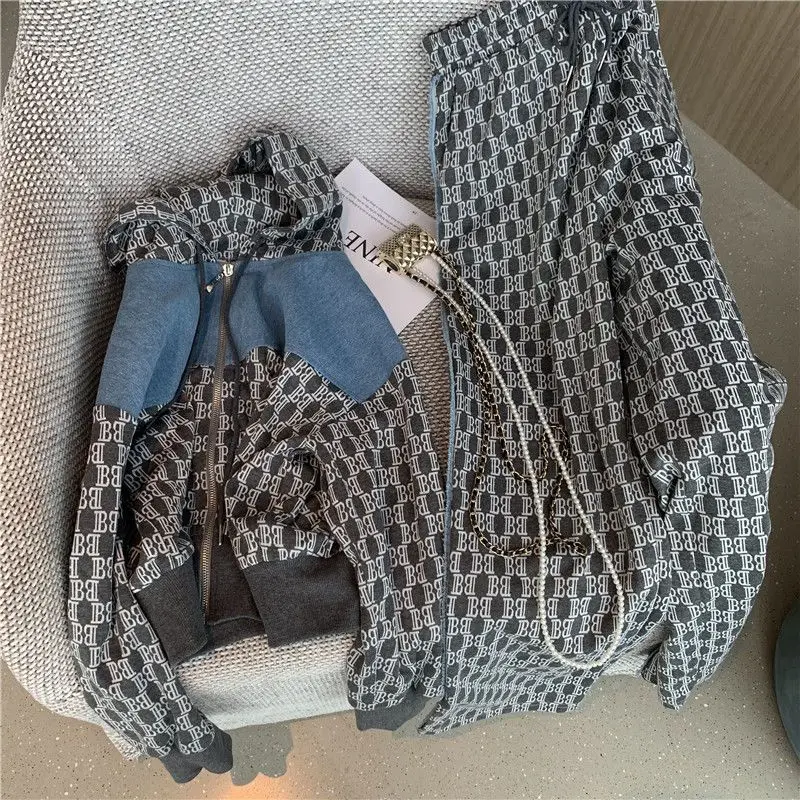 

2023 Spring Suit New Casual Fashion Western Temperament Sweater Loose Two-Piece Pants Women's Fashion Womens Two Peice Sets