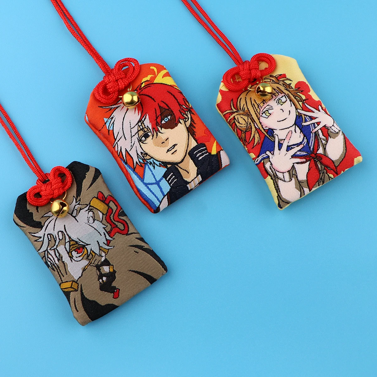 

AD2567 My Hero Academia Omamori Embroidery Pray Fortune Beauty Health Safe Wealth Bag Talisman Pendant Keychain Couple Gift
