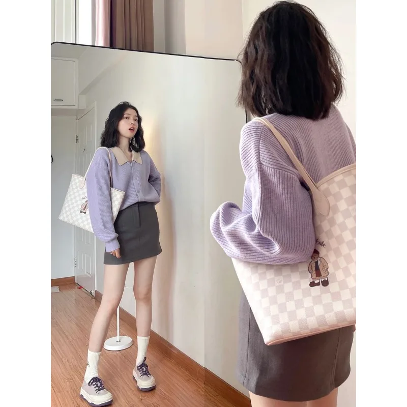 

Ретро корейское фиолетовое искусственное пальто, женское осенне-зимнее модное пальто нового дизайна