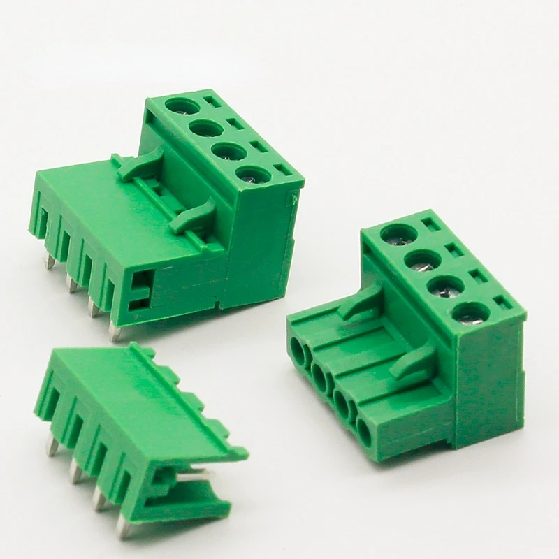 

10 sets ht5.08 4pin Right angle Terminal plug type 300V 10A 5.08mm pitch connector pcb screw terminal block