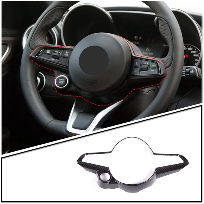 

Steering Wheel Trim Frame Sticker Interior Accessories For Alfa Romeo Giulia Stelvio 2020-2022