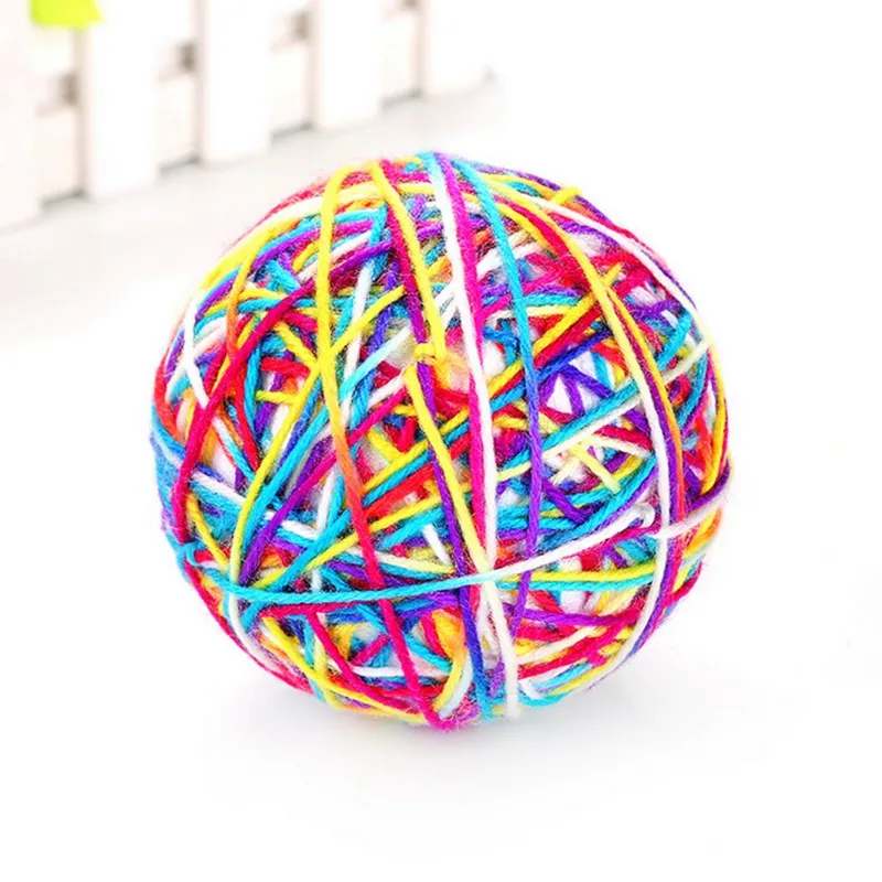 

Cat Interactive Toy Funny Rainbow Toy Balls with Feather Cat Toys Play Chew Kitten Cat Teaser Toy Pet Supplies Training Toys