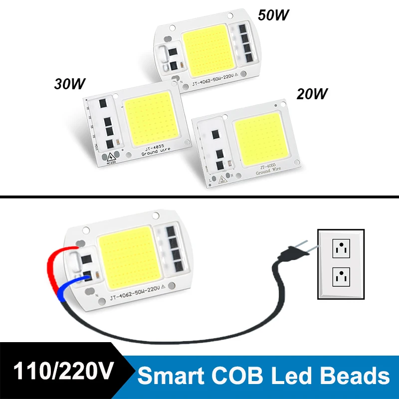 

Led Chips Beads 20W 30W 50W Leds Beads Smart COB Warm Whtie Led 220v Beads Lighting Accessories DIY Spotlight Free Shipping