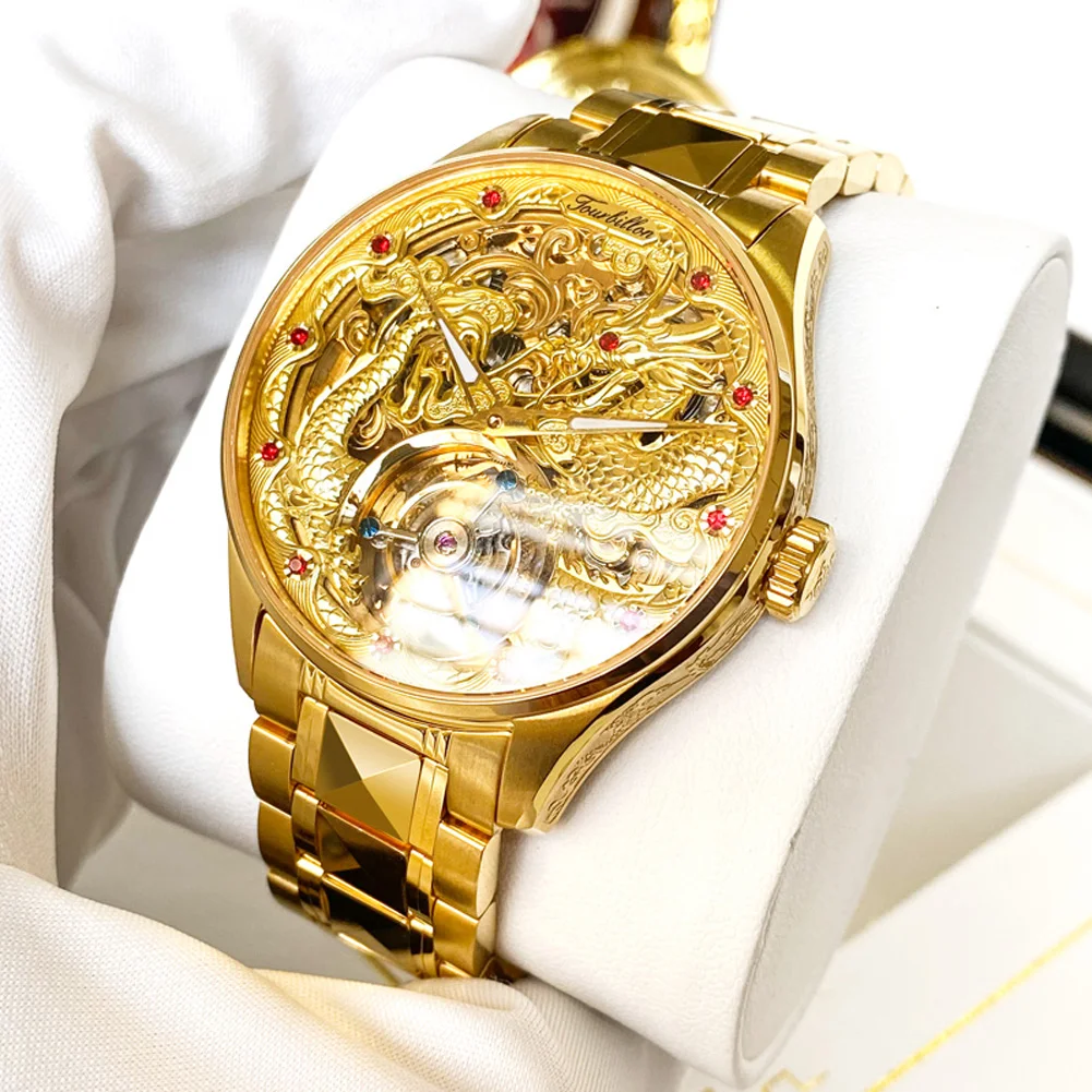 

Часы наручные OUPINKE Мужские автоматические, механические зеркальные водонепроницаемые светящиеся в стиле турбийон с сапфировым стеклом, в д...