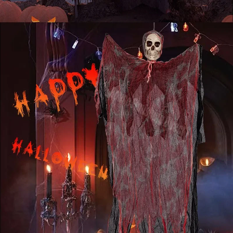 Хэллоуин Висит Призрак Украшение Красная Ведьма Звуковая Активация Страшная