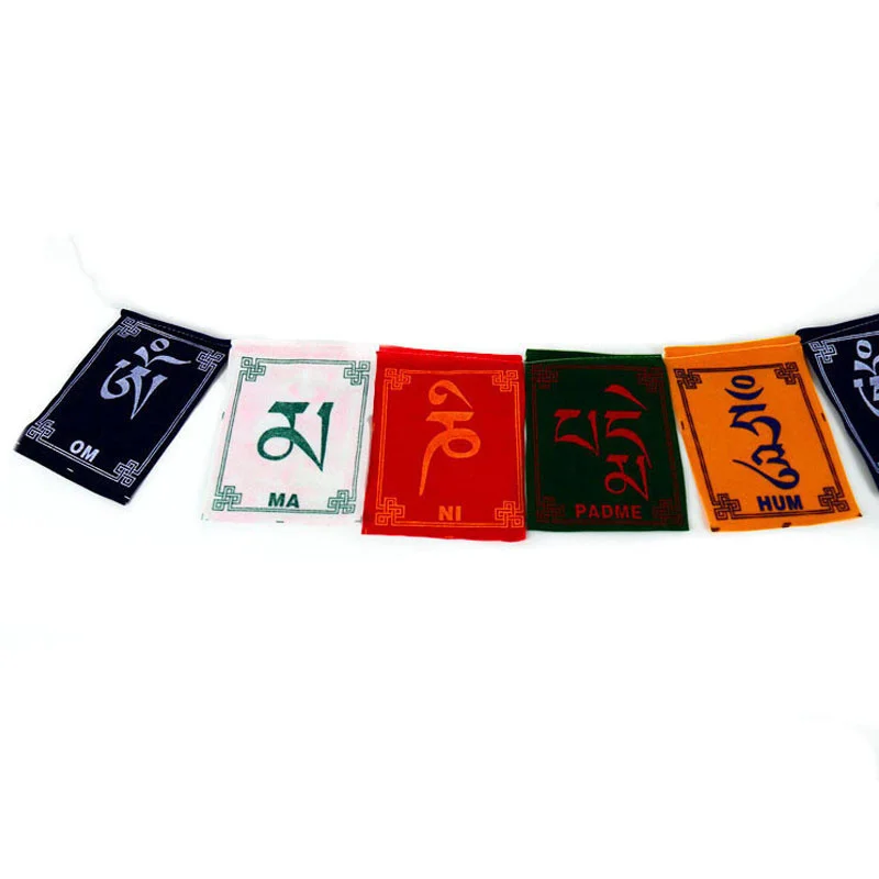 

10Pcs/String 11.3*8.3cm Mini Colorful Prayer Flags Wind Horse Flag Buddhist Ceremony Flag Tibet Guanyin Six Characters