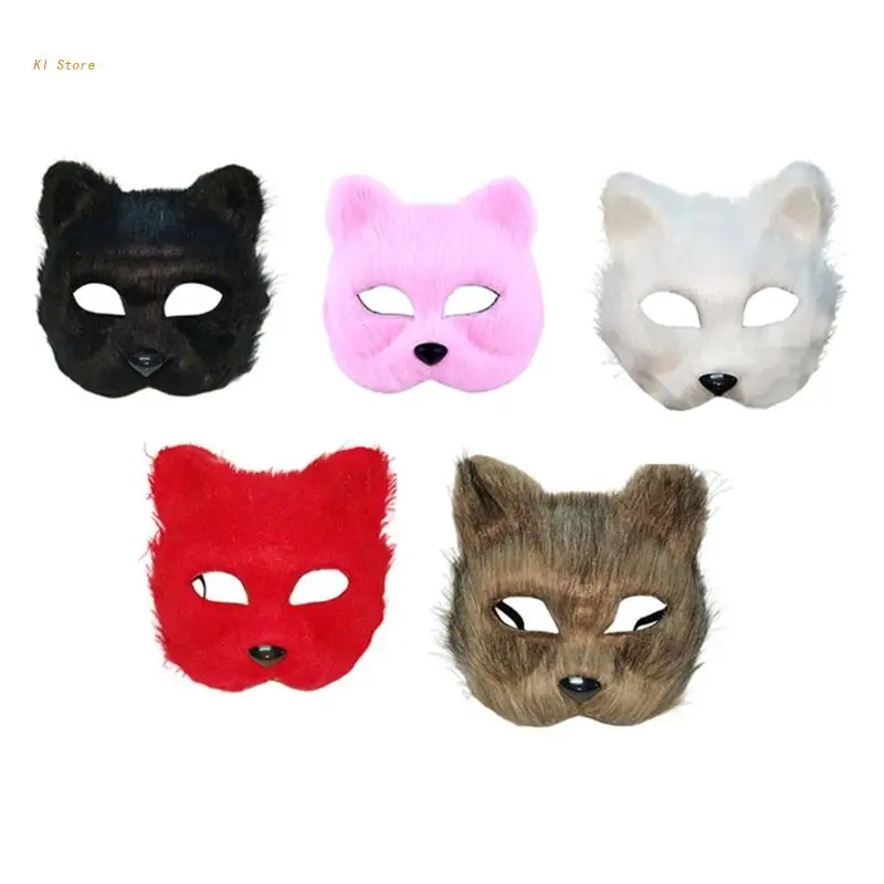 

Fox-Mask Halloween Party Mask Animal Mask Unisex Half Face Mask Masquerade Mask