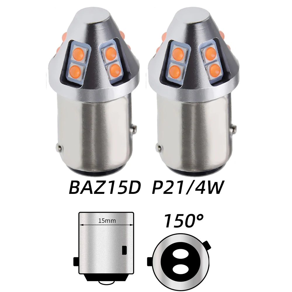 

2 шт. BAZ15D P21/4W 1157 150 ° 10-60 В 7225 Супер яркий 3030 Грузовик Мотоцикл Автомобиль Светодиодные лампы Тормозные задние фонари Задний противотуманный фонарь 12 В 24 В