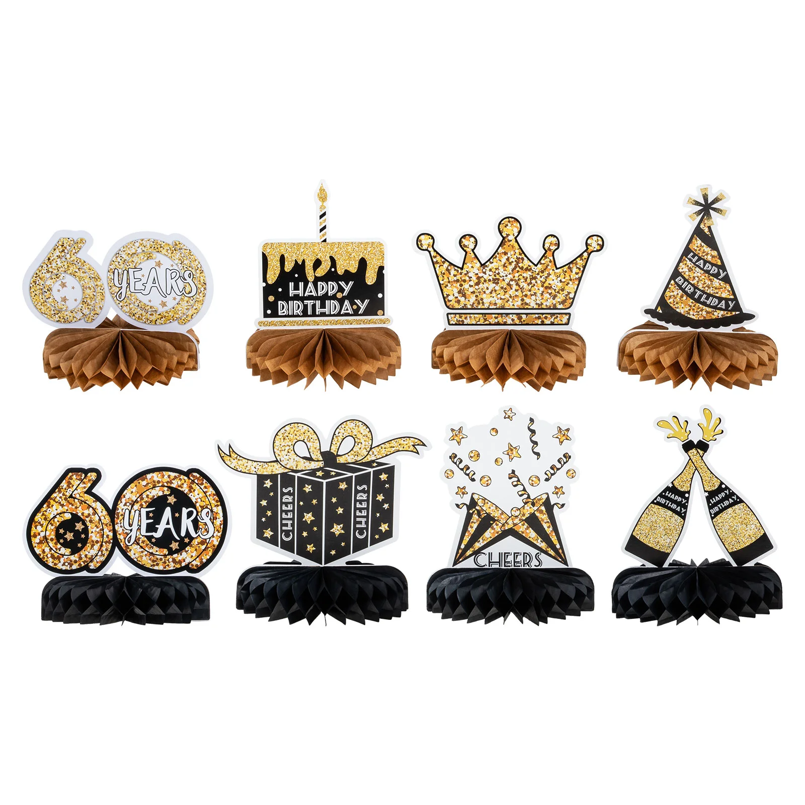 

8pcs Creative Birthday Party Decor Props Creative Paper Honeycomb Ornaments