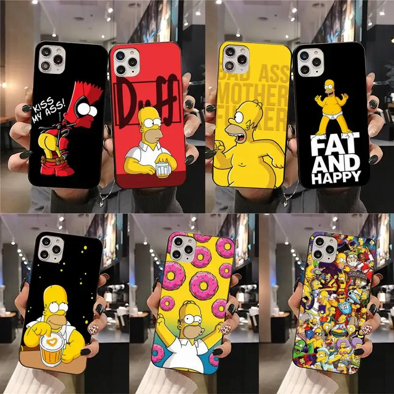 

Funny Cartoon Homer Simpson Family Phone Case For iphone 14 13 12 11 Pro Mini XS Max 8 7 Plus X SE 2020 XR cover