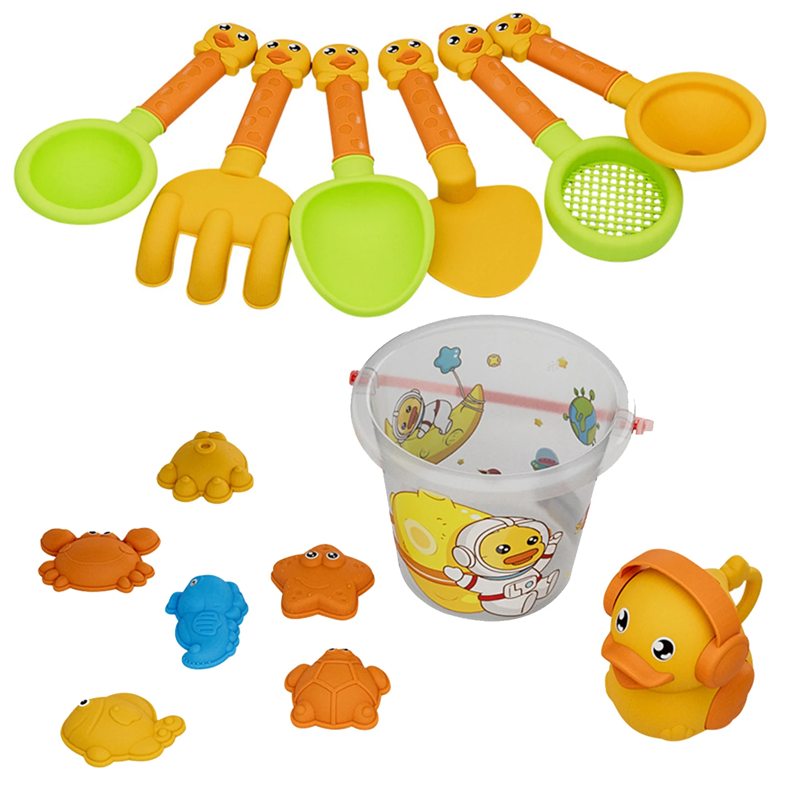 

Kids Beach Sand Toys Set 14pcs Beach Toys Animal Sand Molds Beach Bucket Beach Shovel Tool Kit Includes Bucket Shovels Rakes
