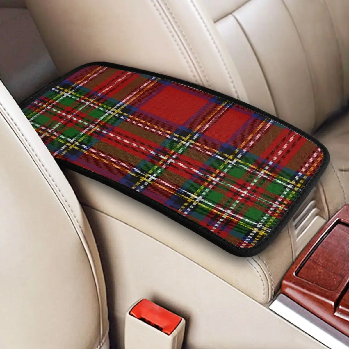 

Royal Stewart Tartan Car Accessories Car Handrail Box Cushion Custom Print Non-slip Car Armrest Cover