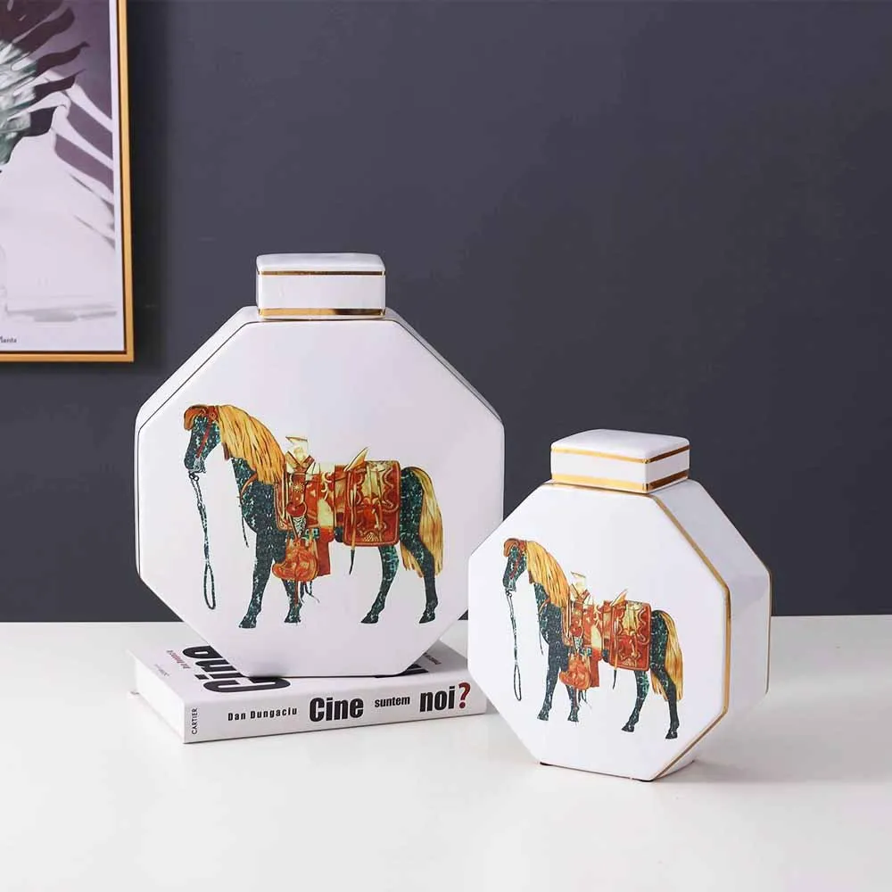 

Современные Простые Украшения для гостиной керамические банки с крышкой скандинавский Декор для дома ваза для мебели вход ТВ шкаф банка для хранения