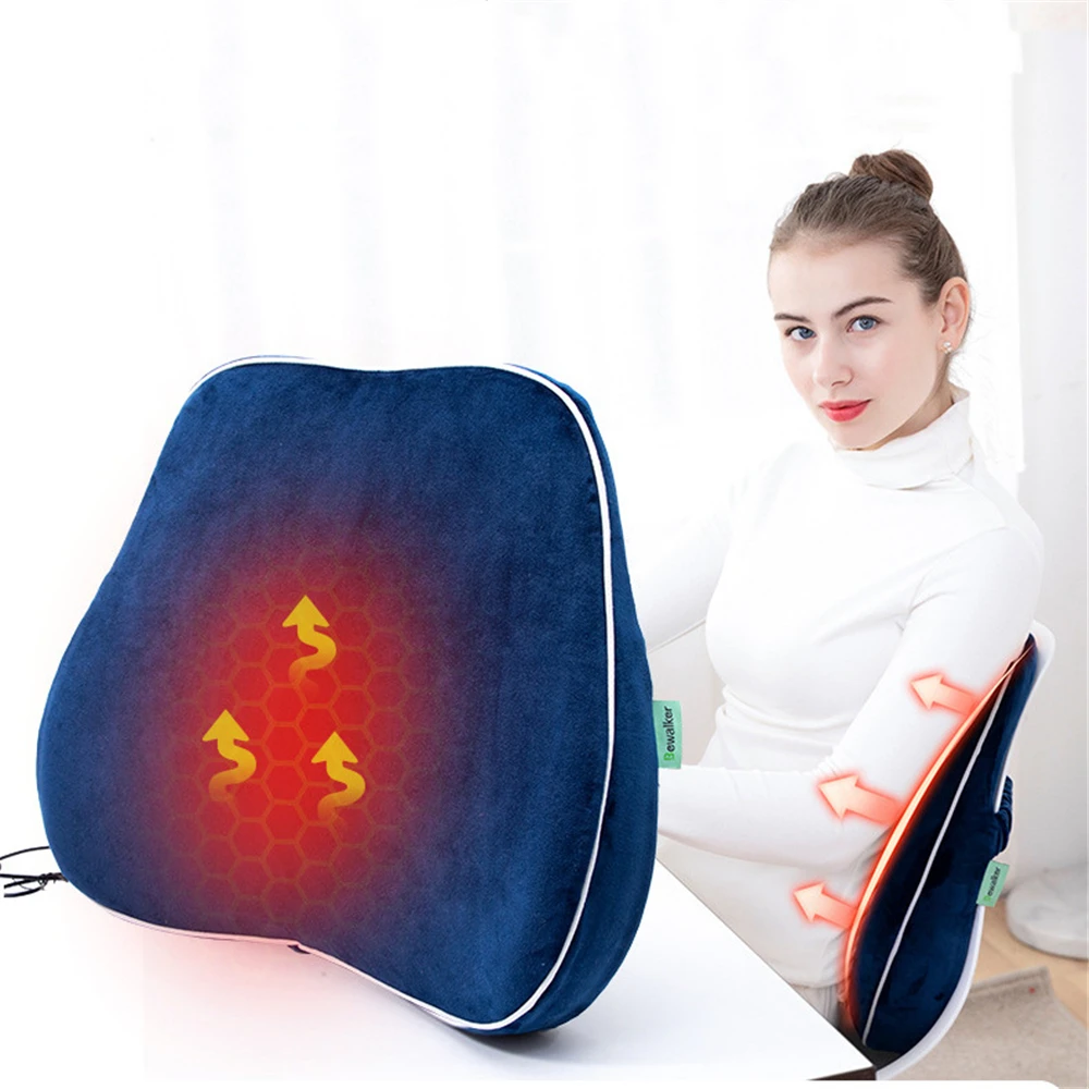 

Heated Memory Foam Chair Cushion Winter Warming Backrest Pad Soft Slow Rebound Temperature Adjustable Spine Protection Mat