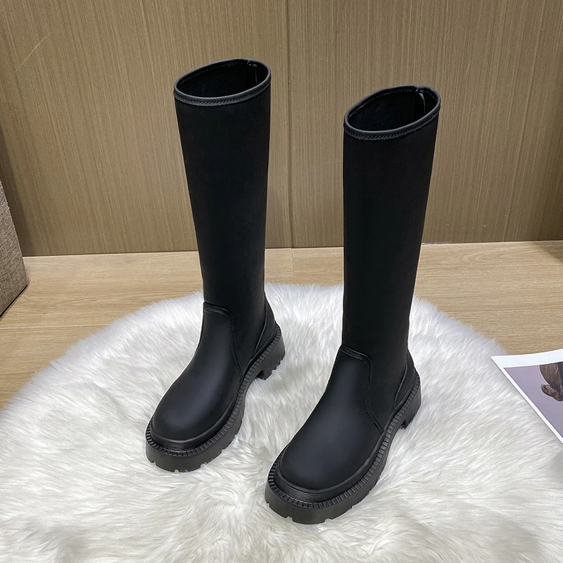 

Fashion Women Slim Winter Heels PU Leather Long Comfort Mujer Thigh High Botas Mujer Zipper Knee-high White Leather Boots