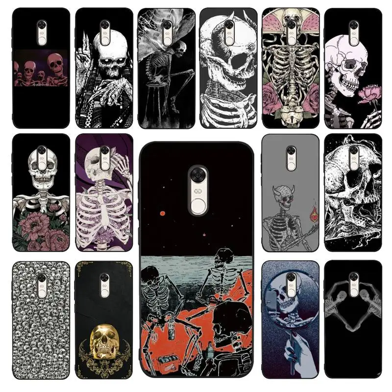 

Babaite Gothic Fashion Skull Phone Case for Redmi 5 6 7 8 9 A 5plus K20 4X 6 cover