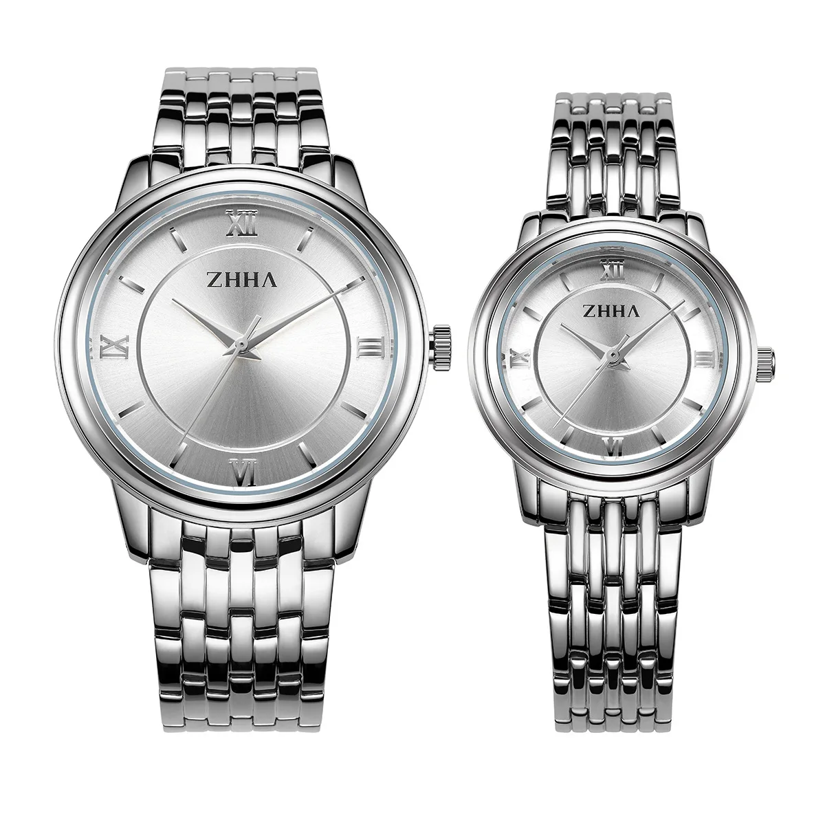 Zhihao New Fashion Watch Simple Korean Steel Band Watch Fashion Roman Digital Leisure Business Watch Men enlarge