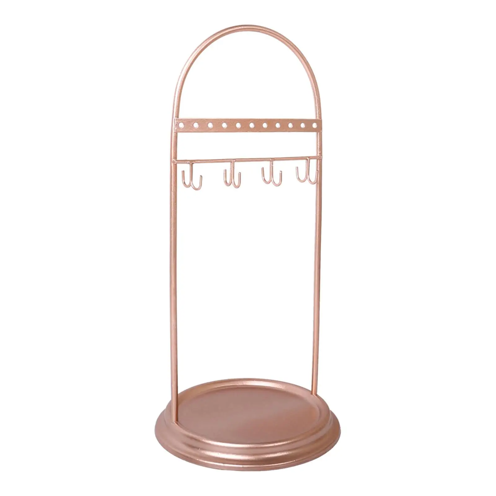 

Jewelry Display Stand ,Metal Large Capacity, 8 Hook 11 Holes ,Storage Holder Rack, for Necklace Earring Chain Bracelet Women