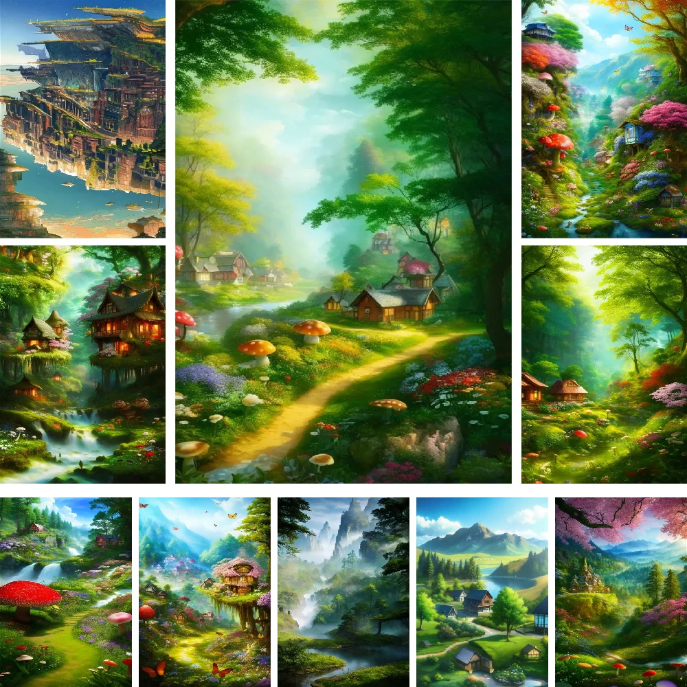 

Набор для вышивки крестиком 11CT, с весенним пейзажем