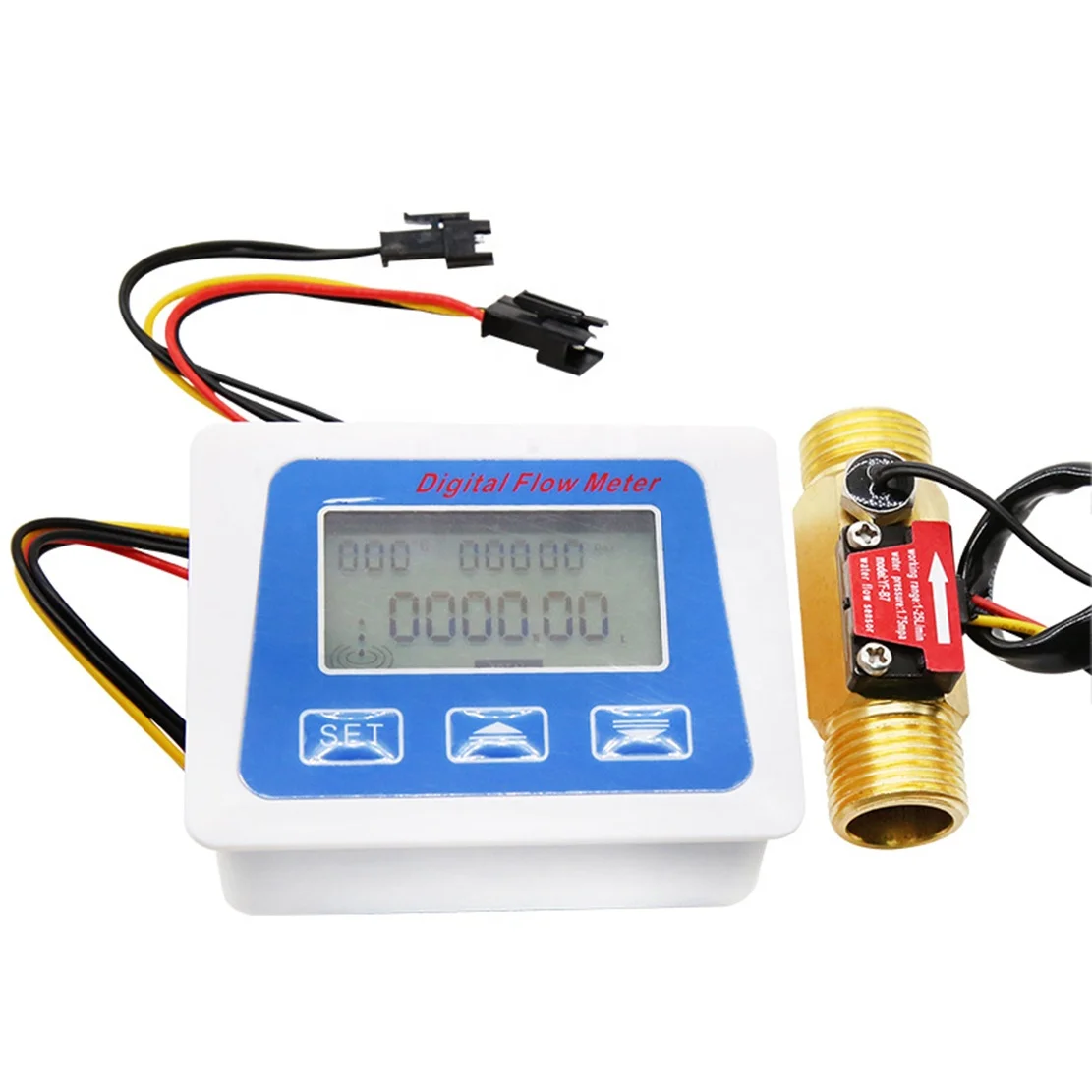 

Taidacent Low Power Consumption Digital Display Electronic Water Meter Digital Flow Meter Battery Powered Flow Rate Meter