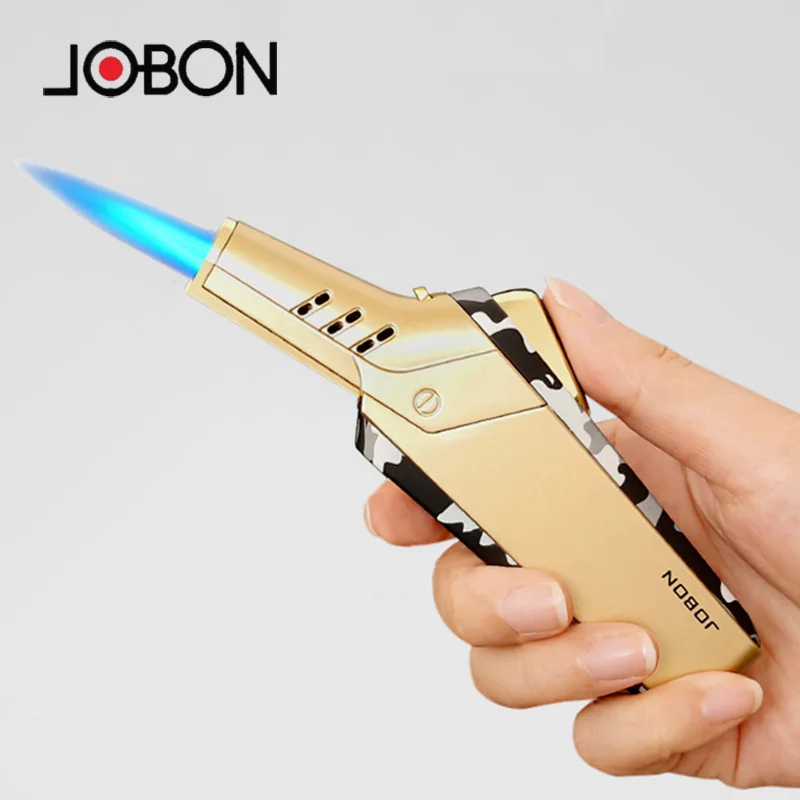

JOBON Turbo Torch Blue Flame Strong Lighters Metal Windproof Butane Cigar Lighter Outdoor Camping BBQ Kitchen Cooking Airbrush