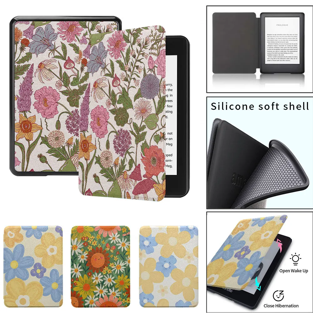 Kindle чехол Полный экран красивых цветов paperwhite3th 4th 5th силиконовый мягкий funda 2021 11th 8th