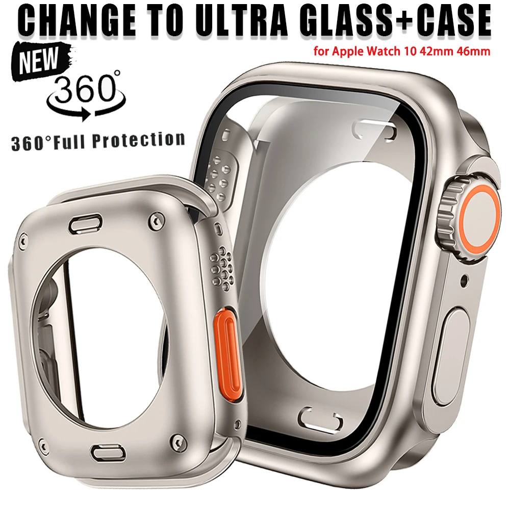 Защитная крышка для экрана Apple Watch 42 мм 46 45 44 40 жесткий передний и задний бампер из