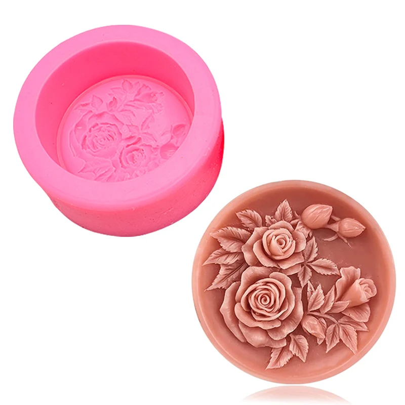 

Розовая Цветочная форма для мыла ручной работы, искусственное мыло, форма для свечи, форма для скульптуры льда, форма для птиц